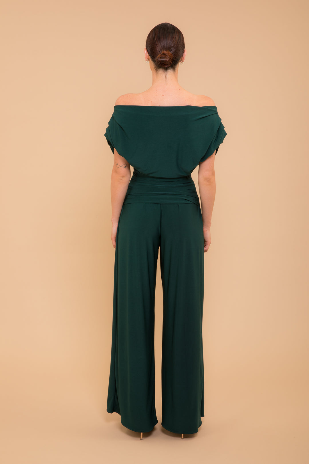 Carbon jumpsuit in forest green