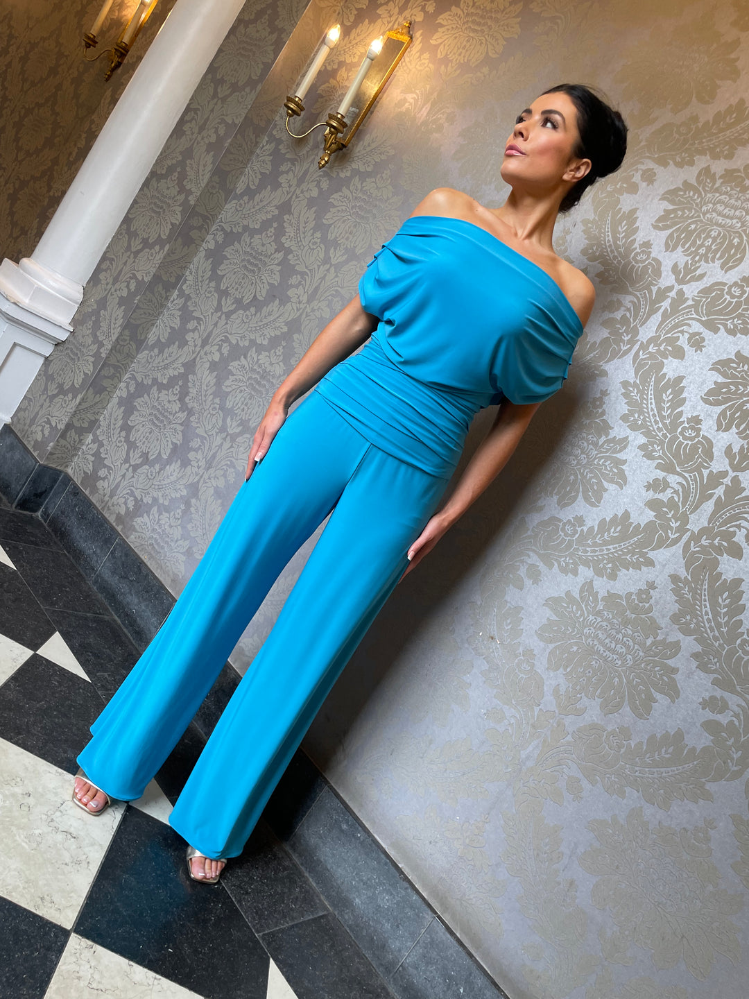 ATOM LABEL carbon jumpsuit in turquoise