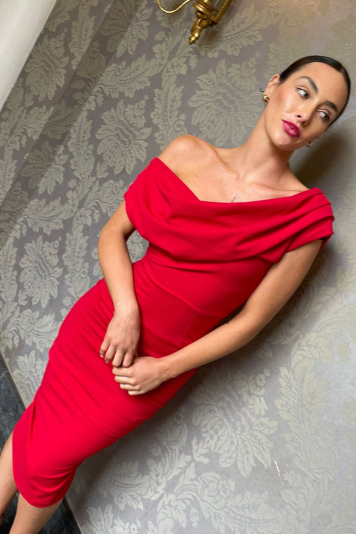 Janus dress in red