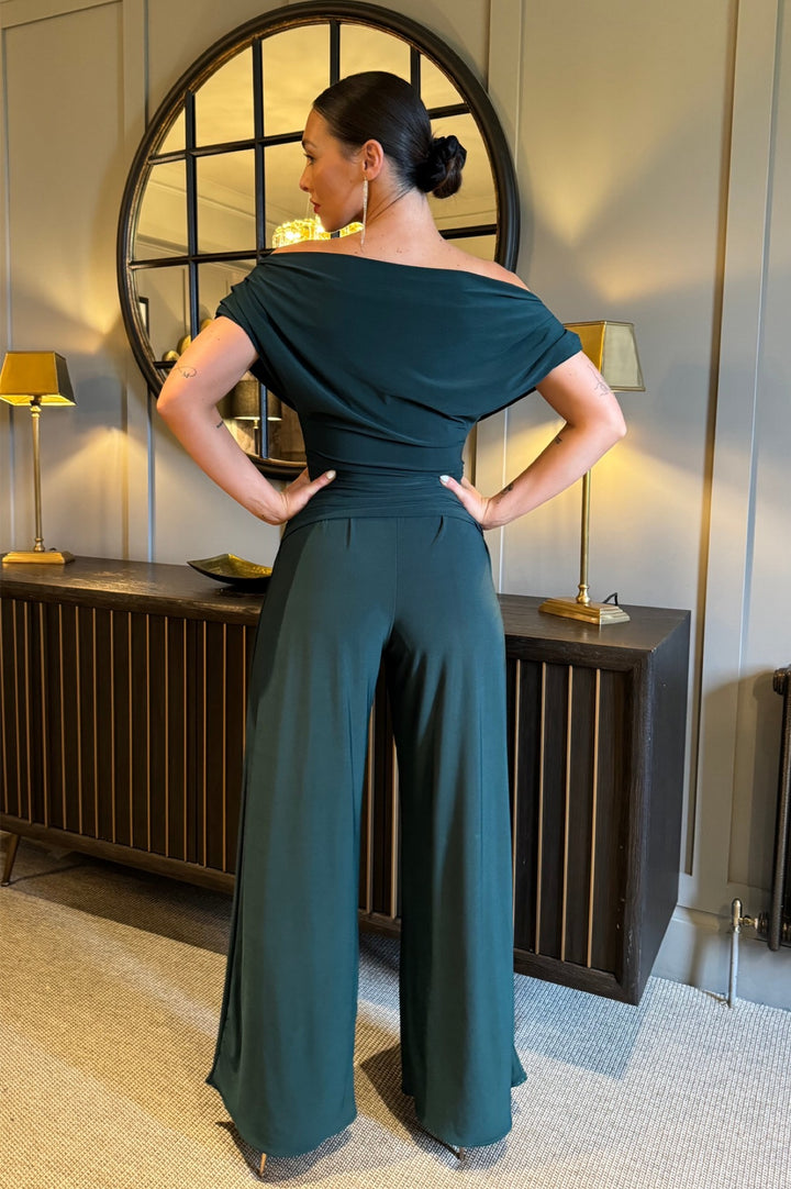 Carbon jumpsuit in forest green