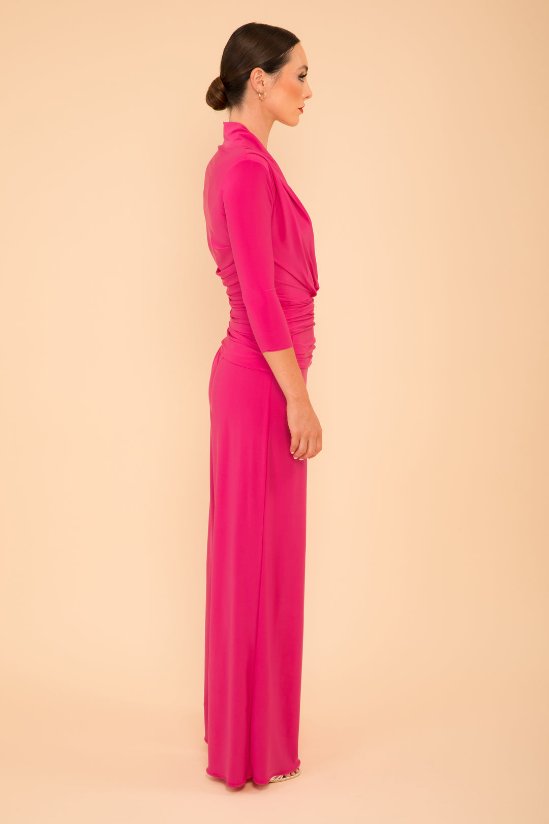 ATOM LABEL uranium jumpsuit with sleeve in hot pink