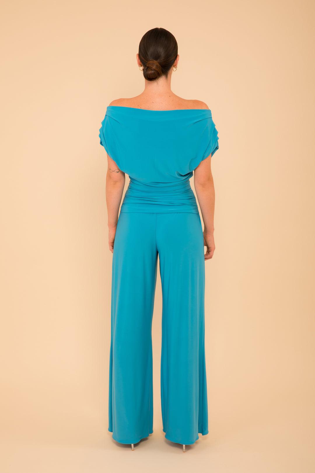 ATOM LABEL carbon jumpsuit in turquoise