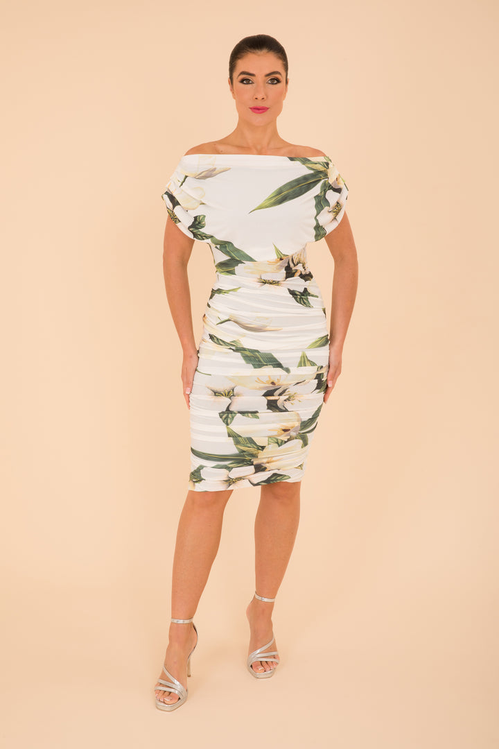 Oxygen dress in ivory floral