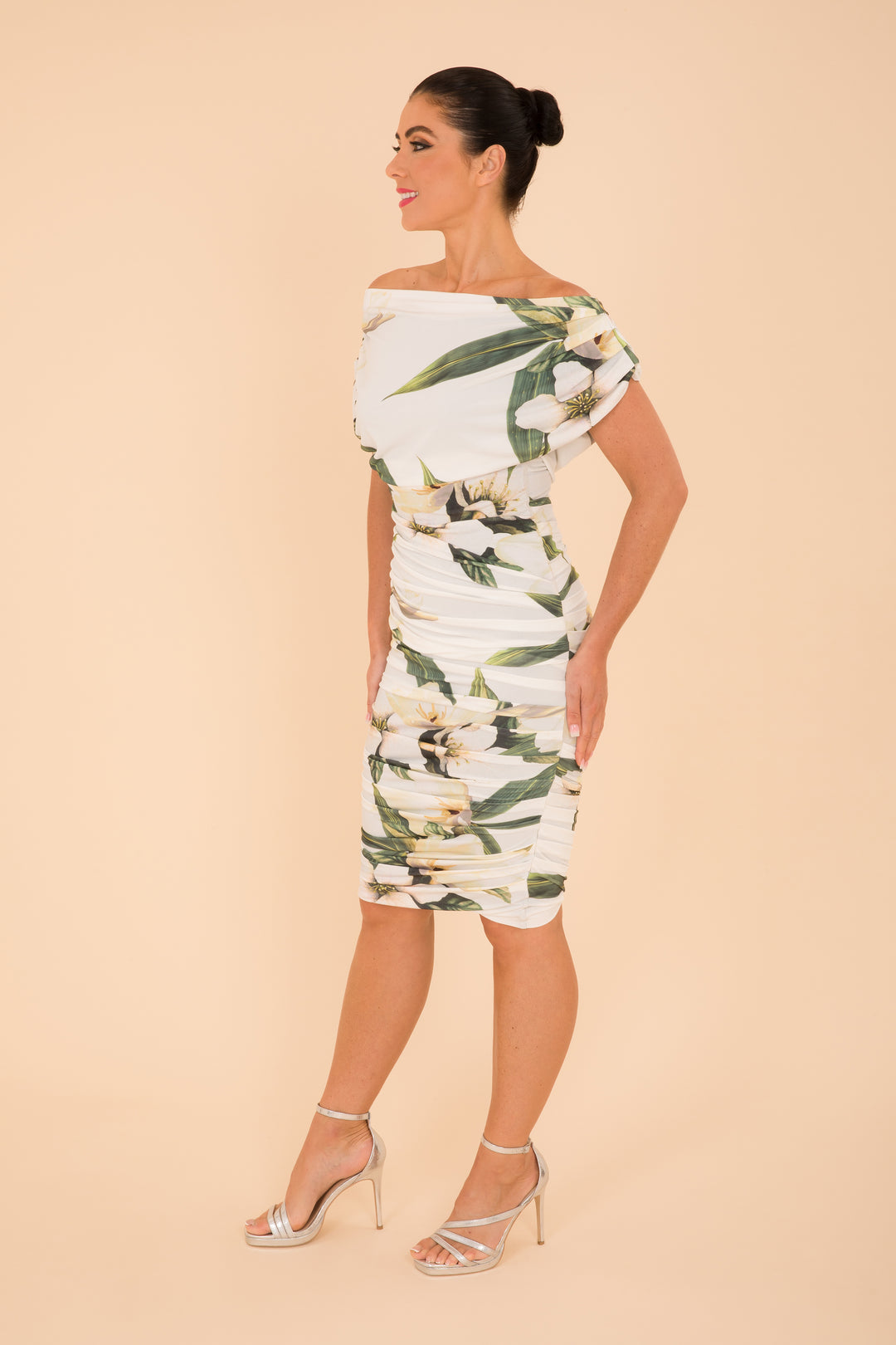 Oxygen dress in ivory floral