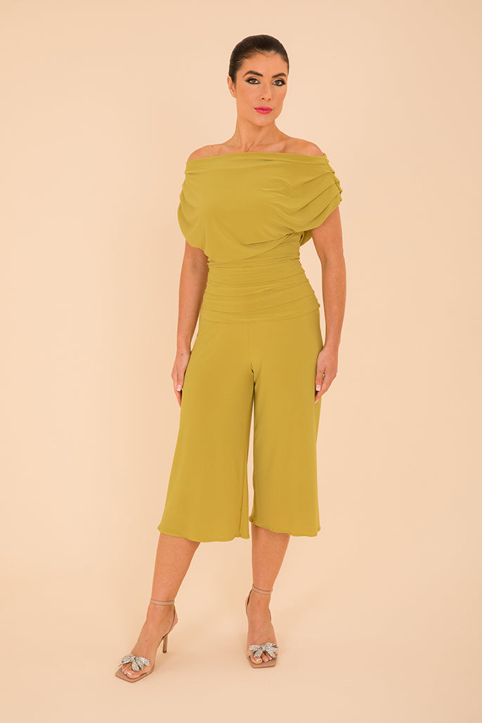 ATOM LABEL carbon culotte jumpsuit in lime