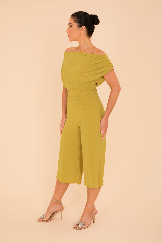 ATOM LABEL carbon culotte jumpsuit in lime