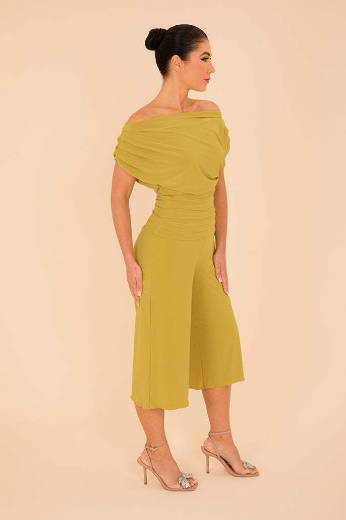 ATOM LABEL carbon culotte jumpsuit in lime