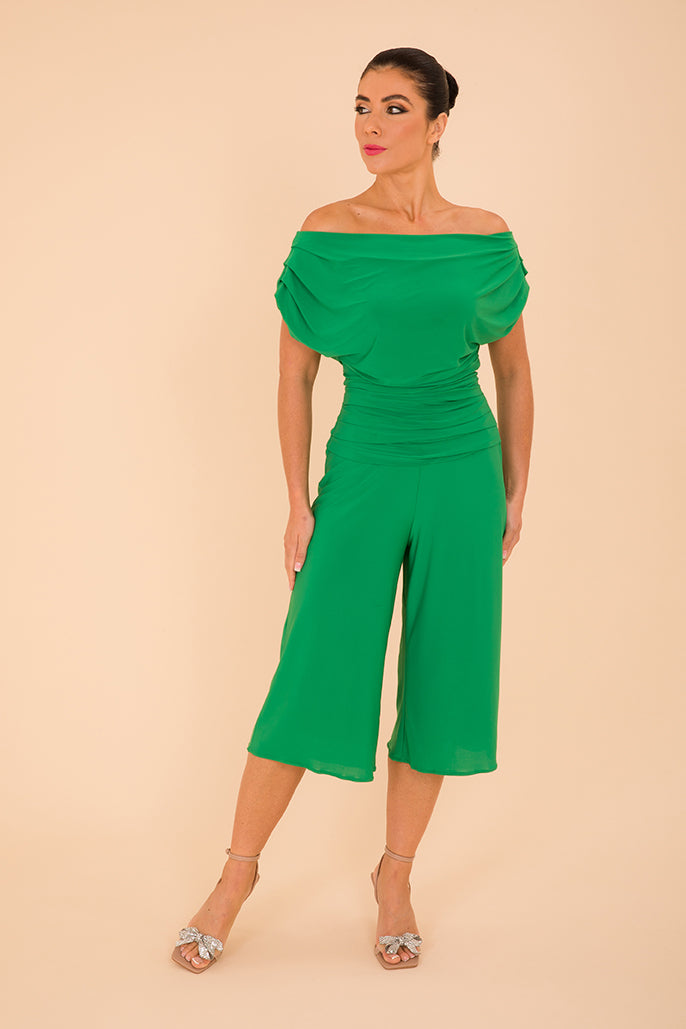 ATOM LABEL carbon culotte jumpsuit in emerald green