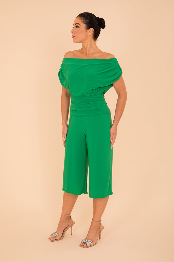 ATOM LABEL carbon culotte jumpsuit in emerald green