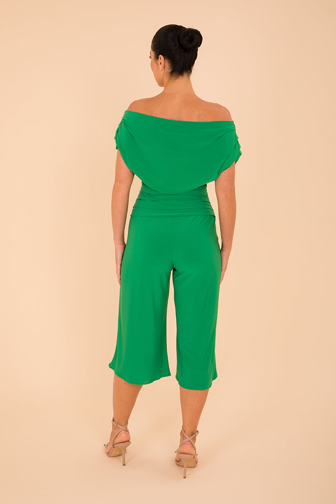 ATOM LABEL carbon culotte jumpsuit in emerald green