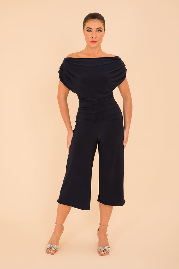 ATOM LABEL carbon culotte jumpsuit in navy