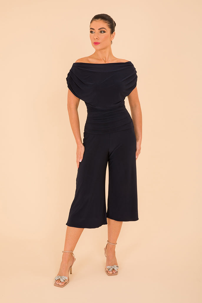 ATOM LABEL carbon culotte jumpsuit in navy