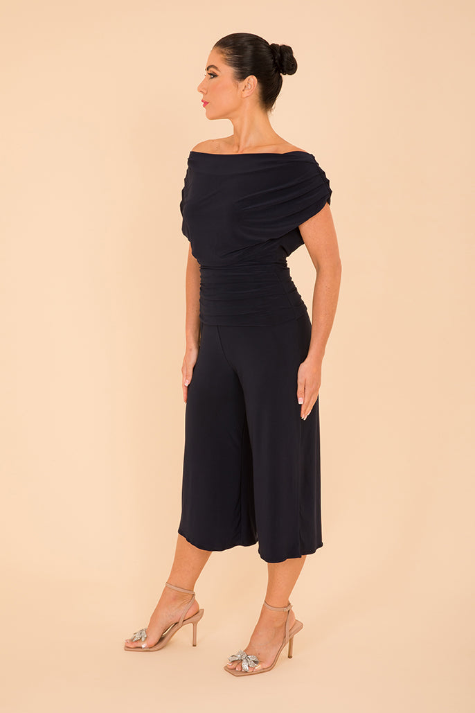 ATOM LABEL carbon culotte jumpsuit in navy