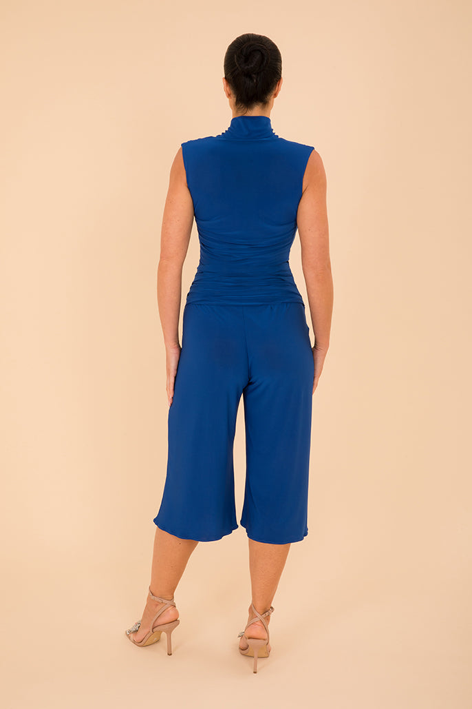 ATOM LABEL uranium culotte jumpsuit in cobalt