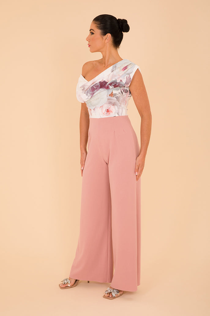 ATOM LABEL venice jumpsuit in blush & blush floral