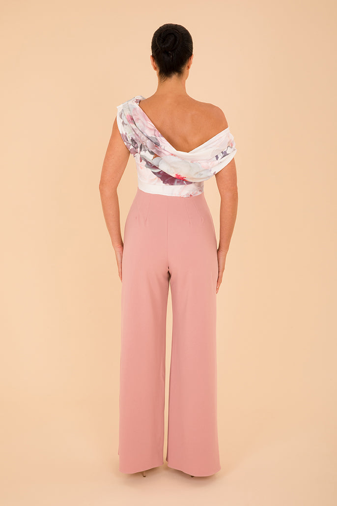 ATOM LABEL venice jumpsuit in blush & blush floral