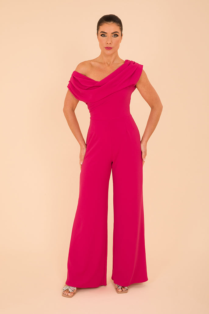 ATOM LABEL venice jumpsuit in cerise pink