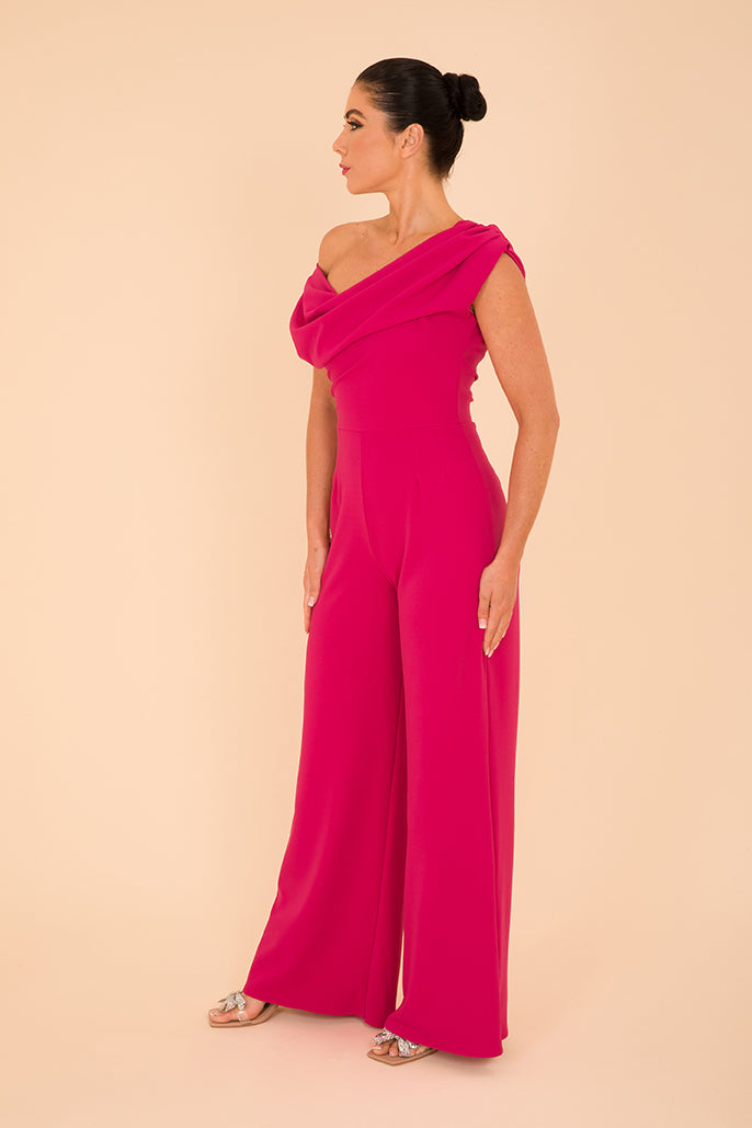 ATOM LABEL venice jumpsuit in cerise pink