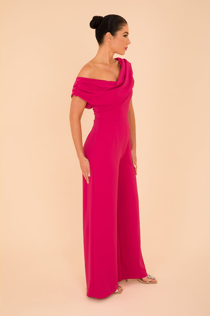 ATOM LABEL venice jumpsuit in cerise pink