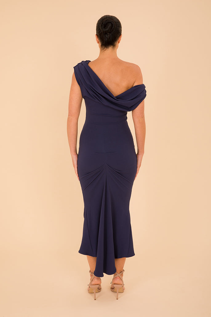 ATOM LABEL mercury dress in navy