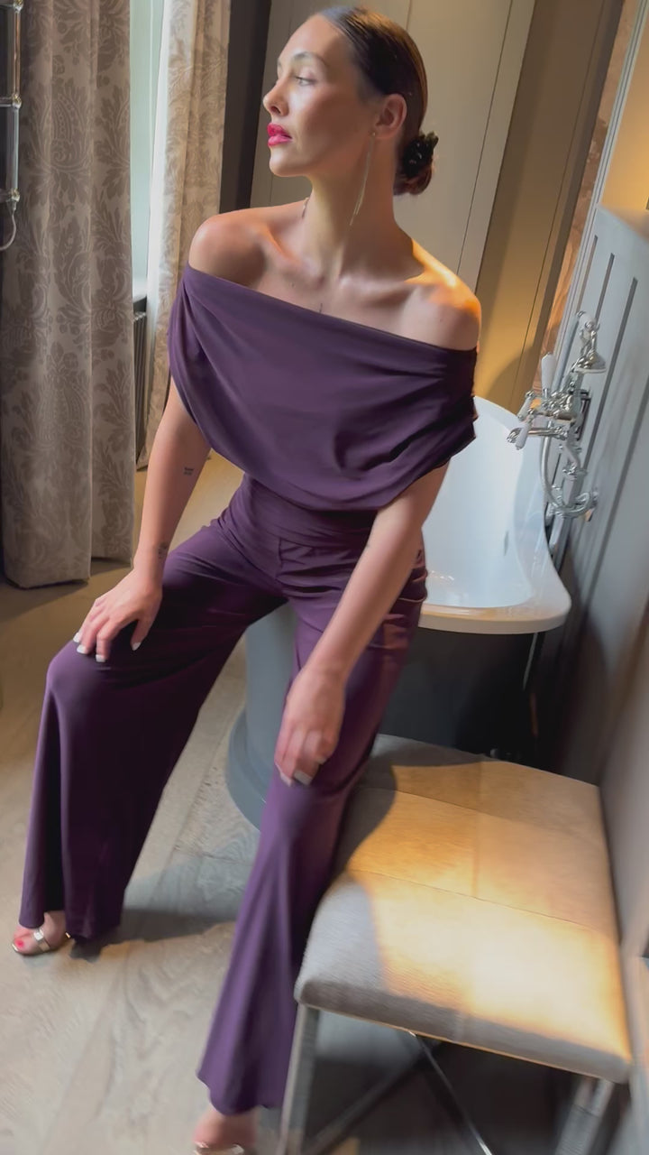 Carbon jumpsuit in blackcurrant