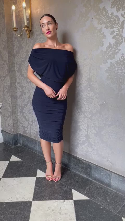 Oxygen dress in navy