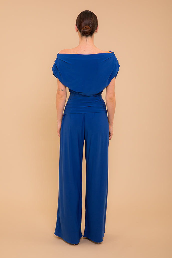 Carbon jumpsuit in cobalt blue