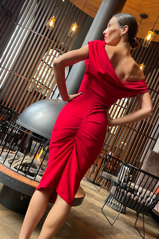 Janus dress in red